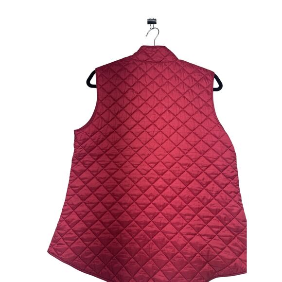 Karen Scott Women's Red Quilted Vest Size M -A10- - Picture 6 of 11